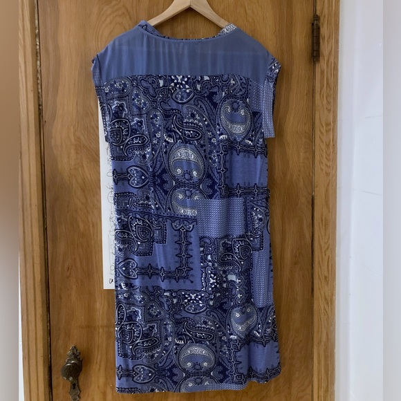 Blue paisley and patchwork print dress - Sleeveless - Size M - Picture 2 of 4
